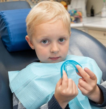 Little boy at dentist's office.